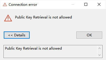 Public Key Retrieval is not allowed